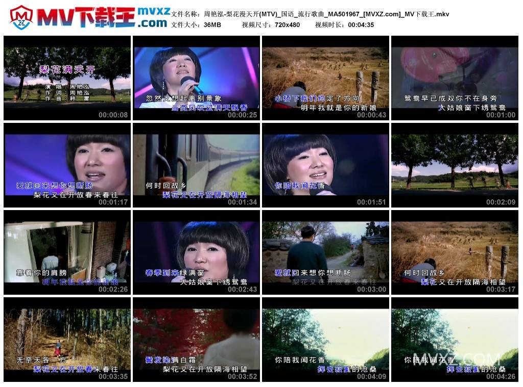 周艳泓-梨花漫天开(MTV)_国语_流行歌曲_MA501967